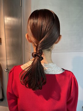 シャルムバイケンジ(Charm.by KENJE) 【ローポニーテール】結婚式銀座お団子カチモリタイトヘアセット