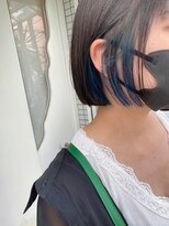 モリオ フロム ロンドン 大宮2号店(morio from London)&nbsp;【なかじま ひびき】黒髪ボブ×インナーブルー