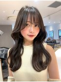 韓国風くびれヘア/ミディアムヘア/アースカラー/似合わせカット
