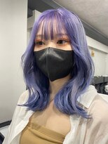 ムク 横浜店(muku)&nbsp;インナーカラーミルクティーベージュシルバーイヤリングカラー