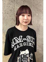 エイミー(amy.) ぱつんとカット × ダークレッド【野田担当】