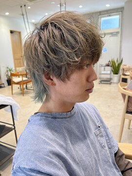 ガーデン オオタカノモリ(garden otakanomori) メンズブリーチカラー/ミルクティーベージュ/メンズウルフ