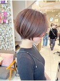 大人ショートボブ前髪なしマチルダボブことりベージュ横浜駅