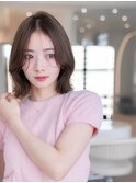 韓国くびれボブ外ハネ似合わせカットナチュラルカラー
