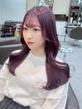 ベレーザ 渋谷(BELEZA) 6864ラベンダーパープルアッシュブラックオンブレレイヤーロング