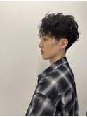 アッシュブラックカルマパーマベリーショートダークアッシュ