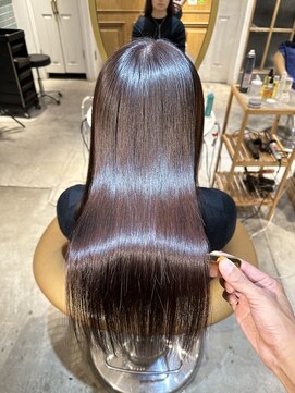 ロンド シャルム 吉祥寺(Lond charme) 外ハネボブ美髪ワイドバングミディアム縮毛矯正韓国 イメチェン