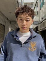 スパイキーショート/メンズパーマ/ニュアンスパーマ/メンズ/眉毛