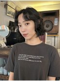 暗髪ボブパーマ