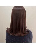 【&ONE 自由が丘】ココアブラウン　× 外ハネミディアム