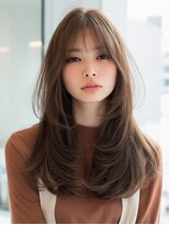 ダル 渋谷/表参道(DAL.) 韓国風レイヤー顔回りカットロングレイヤーダークブラウン