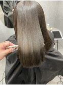髪ドラ髪質改善縮毛矯正でアッシュベージュカラー