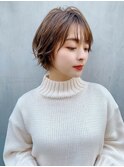 20代30代大人かわいいショートボブｘ小顔ひし形パーマ