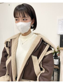アトレ(attrait) ＊プツッとボブ 切りっぱなし 小顔シルエット 天王寺美容室 大阪