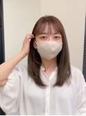 セミロング/顔まわりカット/レイヤー/ナチュラル/茶屋町/梅田