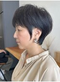 大人ラフウェーブ20代30代40代ボブブラウンスウィングショート