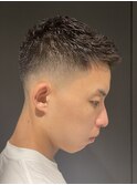 爽やかフェードスタイル×ナチュラルパーマ