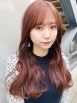 カノエ 山口矢原店(canoe)&nbsp;韓国風 ワンホンヘア ピンクブラウン シースルーバング