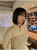 【あきら】ボブ切りっぱなしストレートパーマ髪質改善