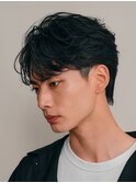 メンズヘアフェザーショートウルフマッシュフェザーパーマカット