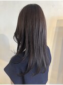 大人美人艶カラーラベンダー小顔カット透明感レイヤーロング