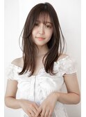 大人かわいい前髪セシルカットココアブラウンフリンジウェーブ