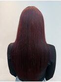 ブリーチ１回ワインレッドカラー♪