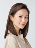 40代 うねり解消セミロングストレート