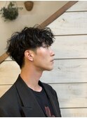 刈り上げツーブロックマッシュ×ロシパーマ［表参道、原宿］