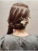 上品ゆるふわ編みおろし華やかアレンジ大人可愛い結婚式対応OK