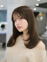 エアー 青山(AIR)&nbsp;ハッシュカット顔まわりレイヤーカットオリーブベージュ