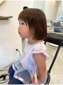 キッズカット☆女の子短め前髪ショートボブ顔周りカット本厚木☆