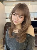 韓国風/レイヤー/前髪カット/オリーブ/透明感/ハッシュカット