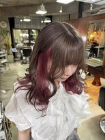モモ(momo)&nbsp;人気インナーカラー/イヤリングカラーピンク/ココアブラウン