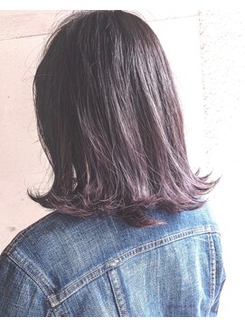ヘアーアンドアトリエ マール(Hair&Atelier Marl) 【Marl外国人風カラー】プラチナラベンダーの外ハネボブ