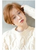 フェザーバングカーキグレージュ大人かわいいマッシュショート