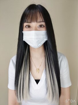 ウィット アンド ラファム Wit &La Famme ブルーブラックと白のインナーカラー