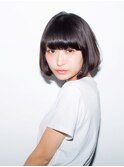 大人可愛いココアベージュグレージュカラーボブウルフ黒髪幡ヶ谷