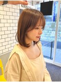 ゆるふわミディアムボブ/質感再整カラー