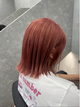 ファイブバイジエクト 堀江(FIVE by The Ect) ピンクオレンジ　ダブルカラー　ブリーチカラー　ピレンジ