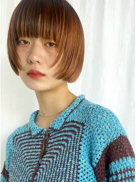 トリッカ シブヤ(TRICCA SHIBUYA) 暖色カラー/オレンジカラー/ボブ/10代/20代/30代/ブリーチなし