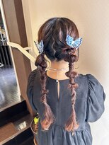ウェーブクリップ&nbsp;ヘアーセット　アシンメトリー