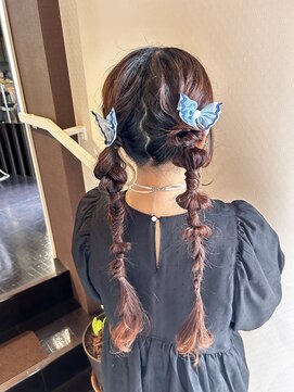 ウェーブクリップ ヘアーセット　アシンメトリー
