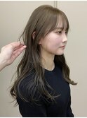 オリーブベージュブリーチなしWカラーロングレイヤー/akane