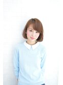 シンプルな内巻きタンバルモリ　　韓国ボブ／内巻きボブ