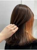 インナーカラー　× オレンジ
