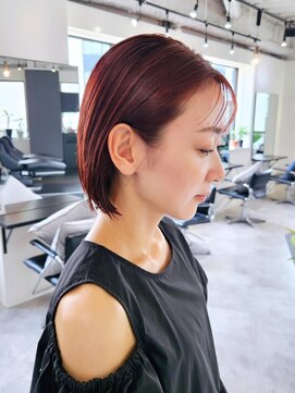 エイス 梅田 中津(Ace) ぷつっとボブ × ピラミンゴカラー