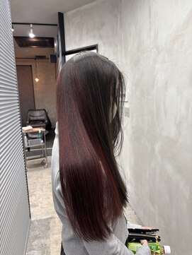 インナーカラーxワインレッド