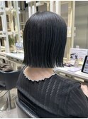 切りっぱなしボブ×アッシュグレージュ