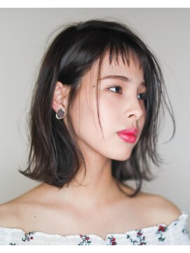 ニコヘアー(niko hair) ダークアッシュと外ハネボブ▼LINEID@vey3047y
